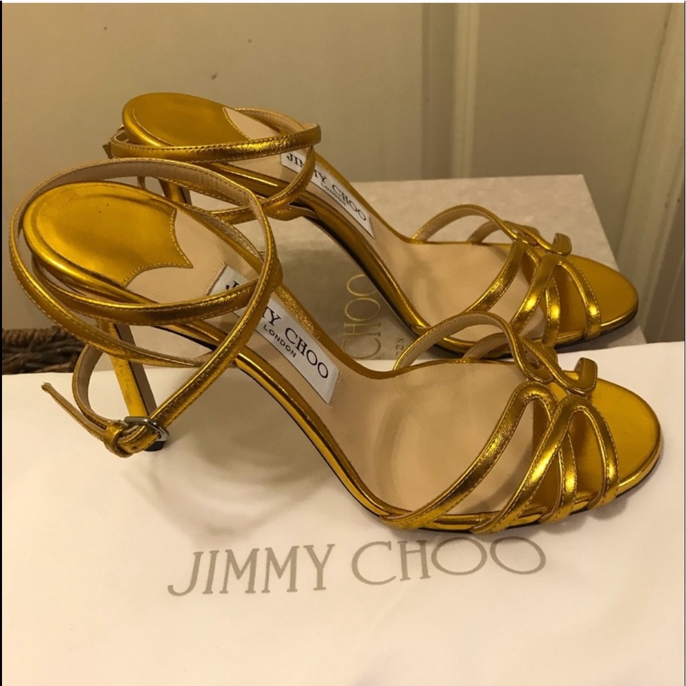 New jimmy Choo Mimi metálica Napa Heels